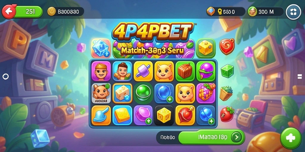 Tampak menariknya gameplay seru dalam 4P4BET dengan aksi Match-3.
