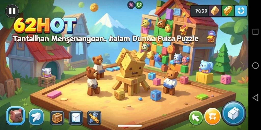 Tampilan gameplay seru dalam 62HOT dengan tantangan puzzle.