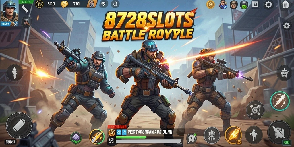 Tampilan seru dari gameplay Battle Royale di 8728SLOTS.
