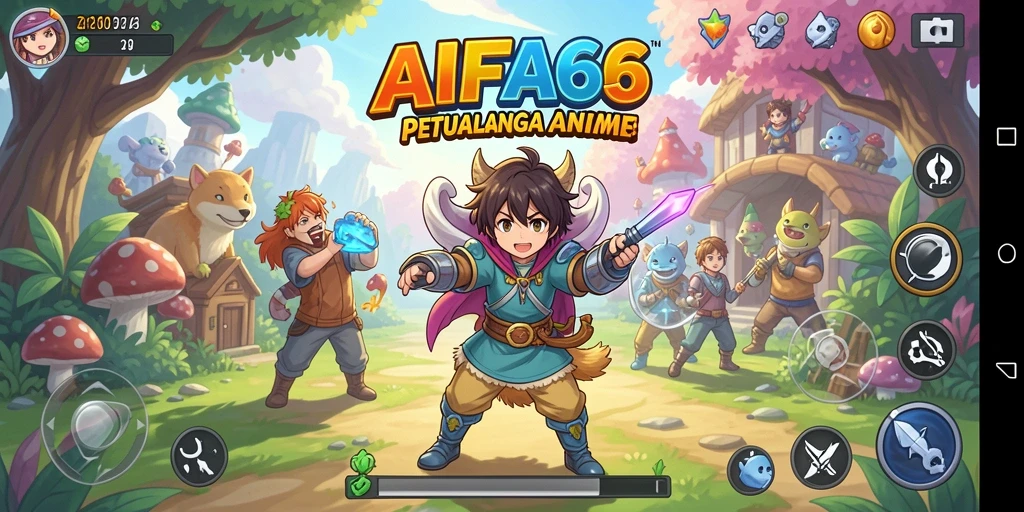 Screenshot gameplay AIFA66 menampilkan karakter Anime dalam aksi.