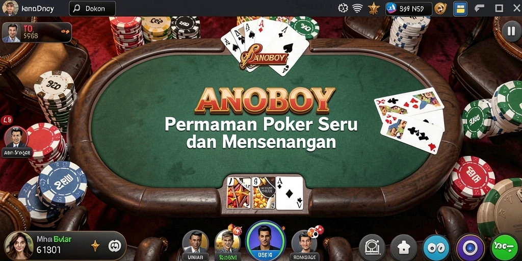 Tampilan utama ANOBOY dengan gameplay Poker yang menarik.