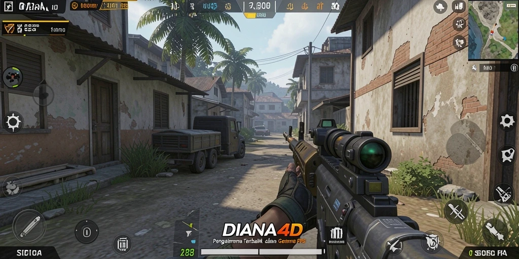 Gameplay mendebarkan dengan aksi tembak-menembak di DIANA4D.