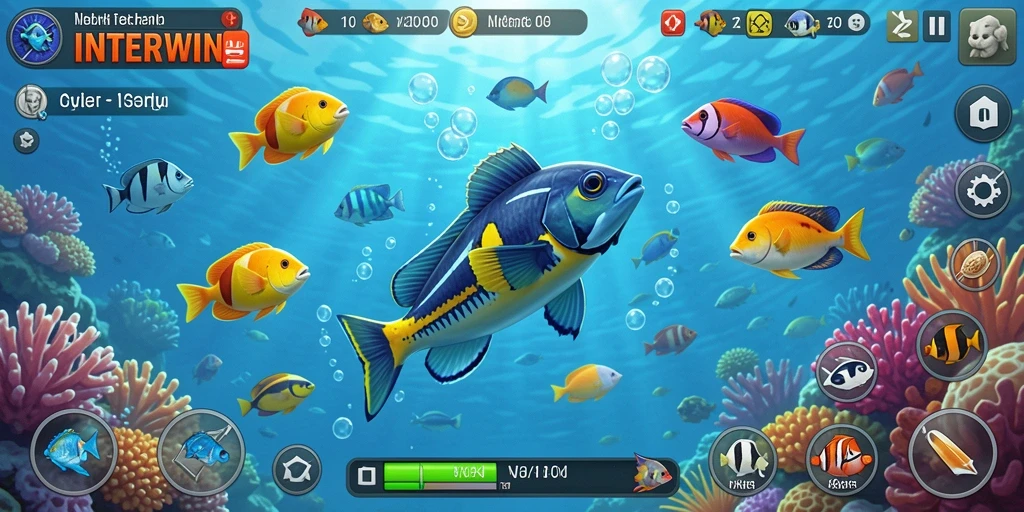Screenshot INTERWIN menampilkan aksi seru memancing ikan.