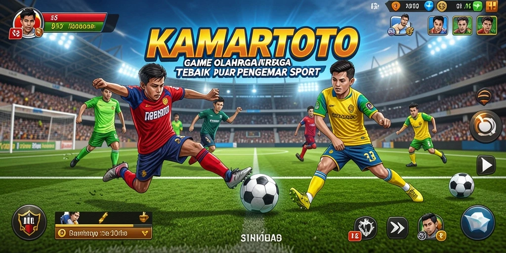 Screenshot gameplay KAMARTOTO dengan aksi olahraga yang mendebarkan.