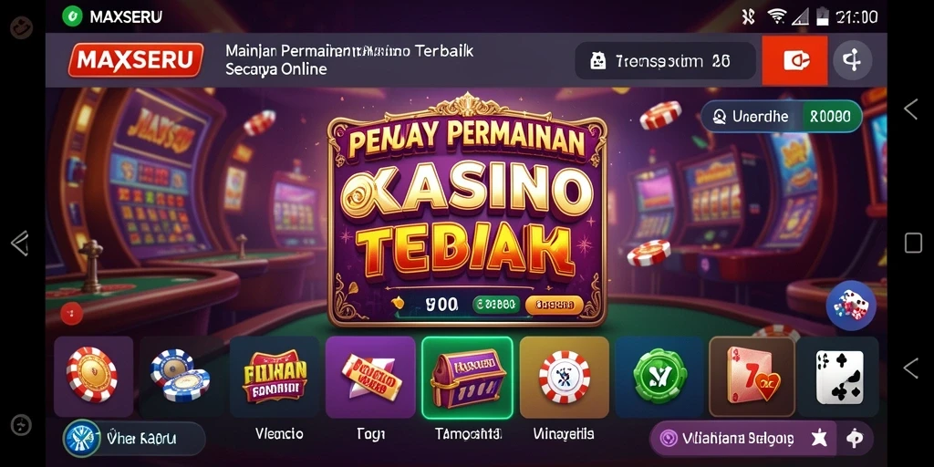 Tangkapan layar utama dari MAXSERU menunjukkan gameplay kasino yang menegangkan.