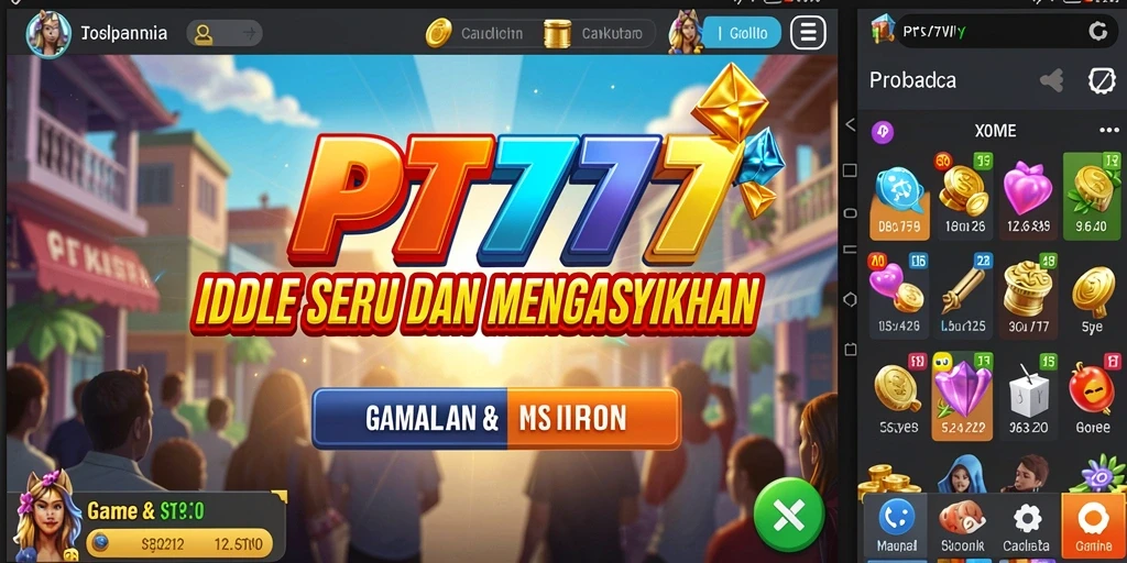 Screenshot utama PT777 menampilkan gameplay Idle yang menarik dan mengasyikkan.