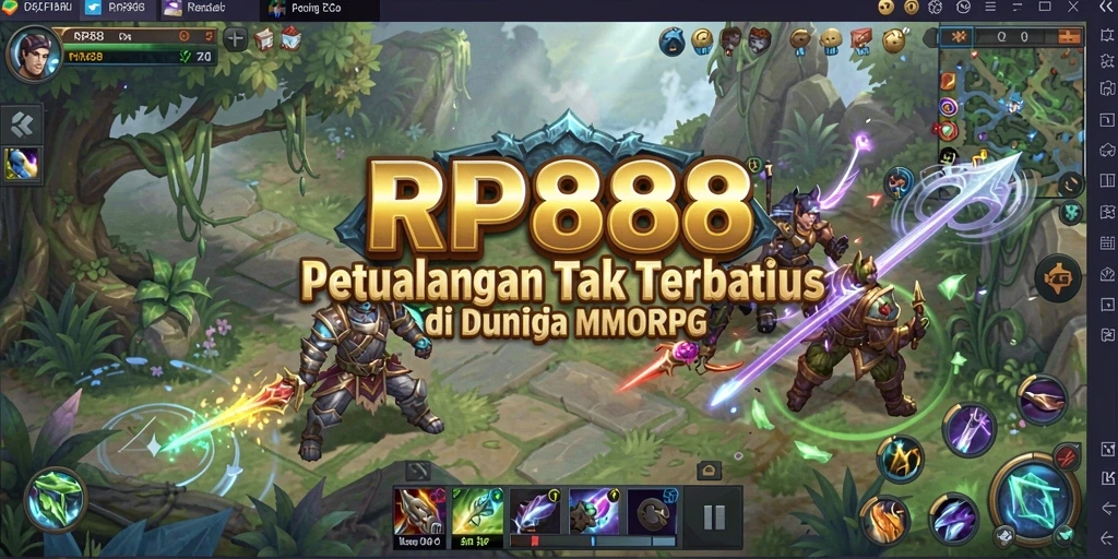 Screenshot utama RP888 menampilkan aksi seru dalam gameplay MMORPG.