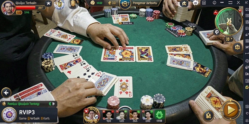 Tampilan gameplay QiuQiu yang menarik dan interaktif.