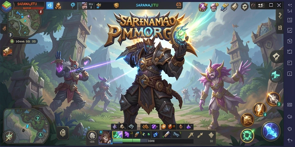 Screenshot SARANAJITU menampilkan aksi seru dalam gameplay MMORPG.